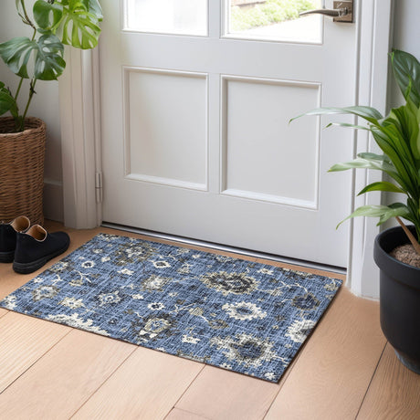 Dalyn Portico PO6 Blue Rug shown in a room