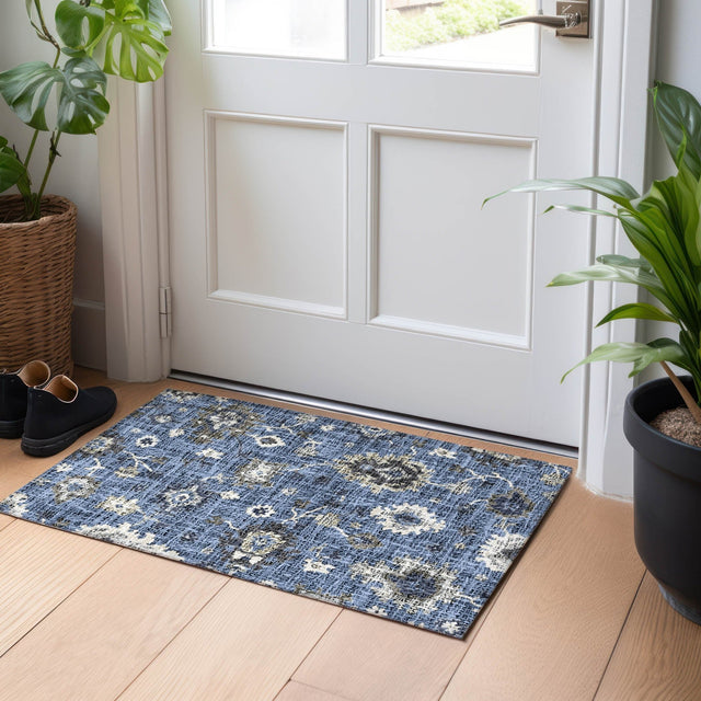 Dalyn Portico PO6 Blue Rug shown in a room