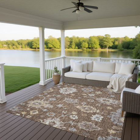 Dalyn Portico PO6 Chocolate Rug outdoor lifestyle image