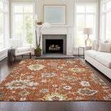 Dalyn Portico PO6 Paprika Rug shown in a room