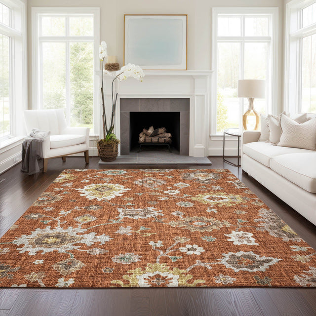 Dalyn Portico PO6 Paprika Rug shown in a room