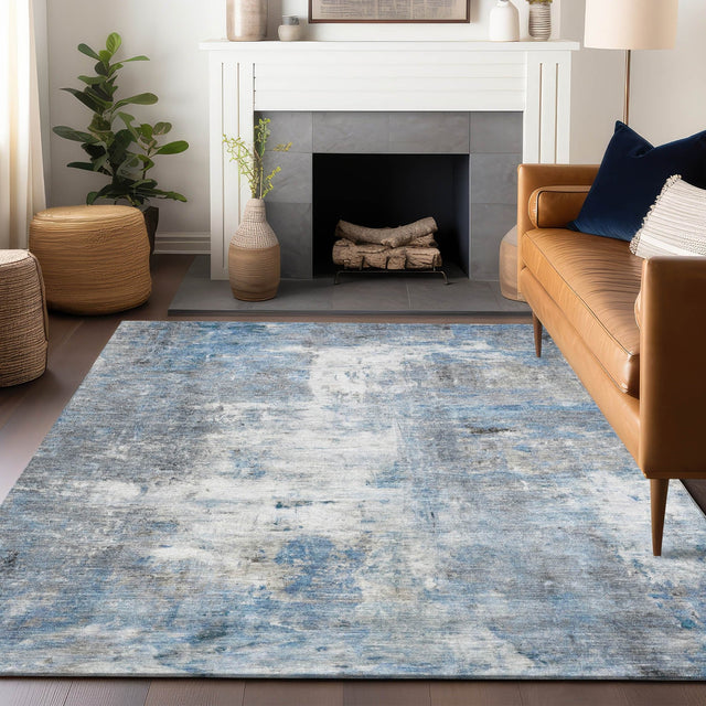 Dalyn Ravenna RN1 Blue Rug shown in a room