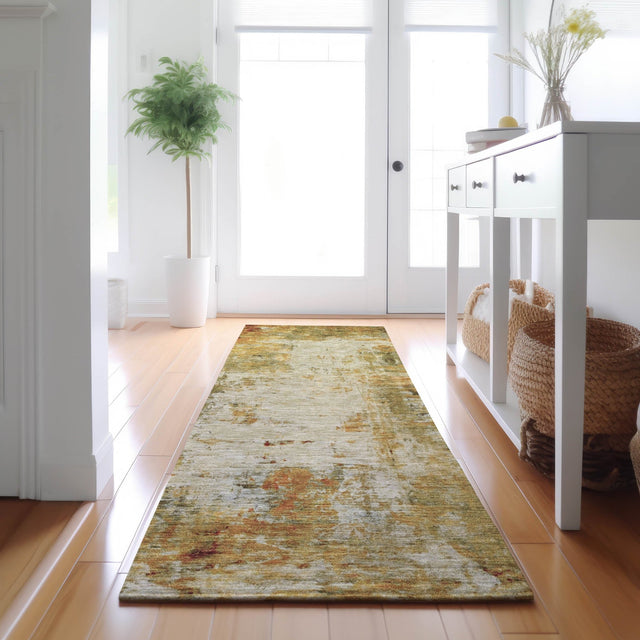 Dalyn Ravenna RN1 Olive Rug shown in a room