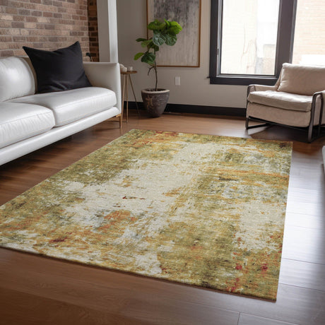Dalyn Ravenna RN1 Olive Rug shown in a room