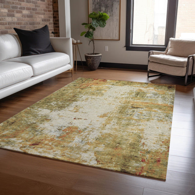Dalyn Ravenna RN1 Olive Rug shown in a room