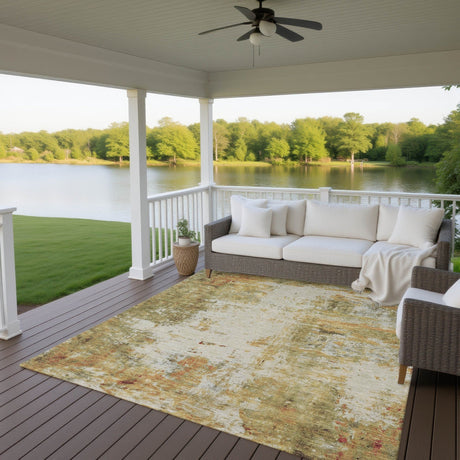 Dalyn Ravenna RN1 Olive Rug outdoor lifestyle image