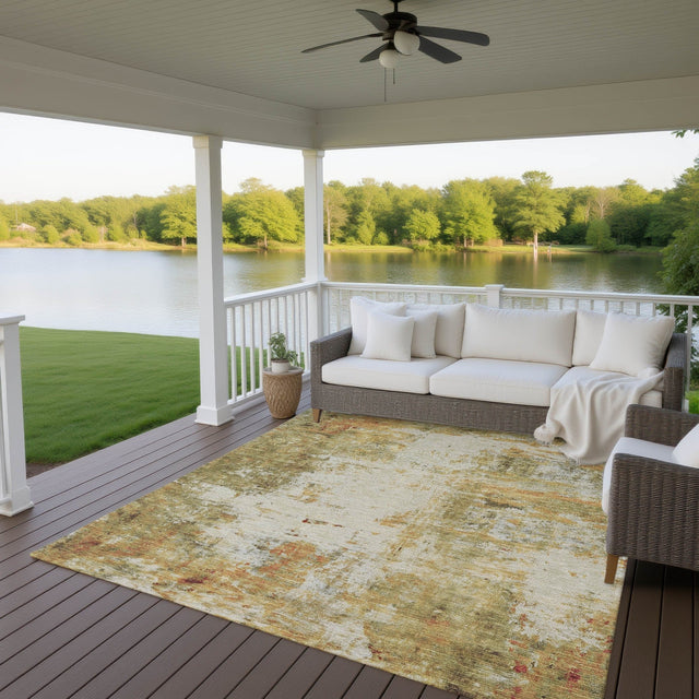 Dalyn Ravenna RN1 Olive Rug outdoor lifestyle image