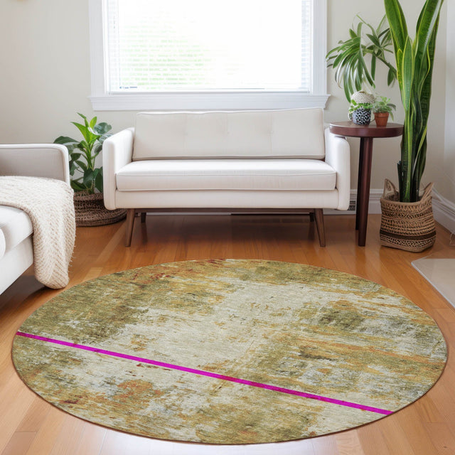 Dalyn Ravenna RN1 Olive Rug shown in a room