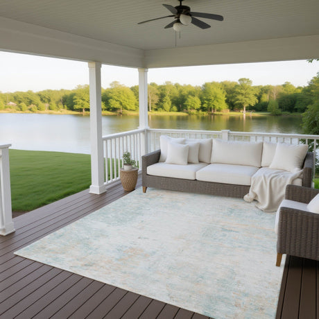 Dalyn Ravenna RN1 Seafoam Rug outdoor lifestyle image