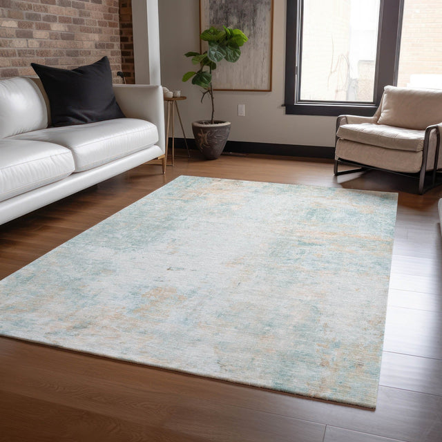 Dalyn Ravenna RN1 Seafoam Rug shown in a room