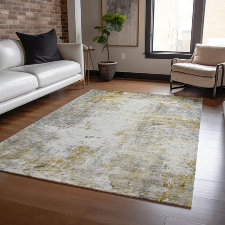 Dalyn Ravenna RN1 Taupe Rug shown in a room