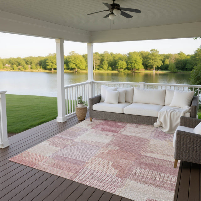 Dalyn Ravenna RN10 Blush Rug outdoor lifestyle image
