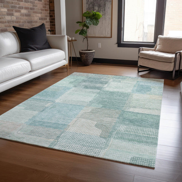 Dalyn Ravenna RN10 Teal Rug shown in a room