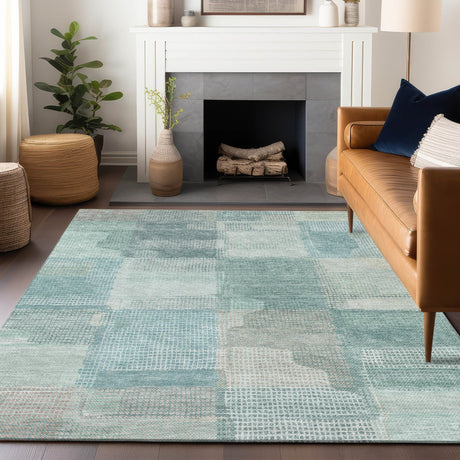 Dalyn Ravenna RN10 Teal Rug shown in a room