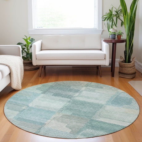 Dalyn Ravenna RN10 Teal Rug shown in a room