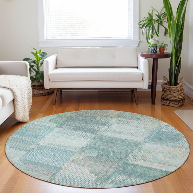 Dalyn Ravenna RN10 Teal Rug shown in a room