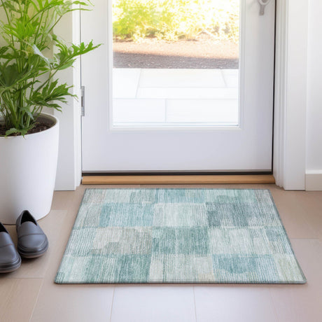 Dalyn Ravenna RN10 Teal Rug shown in a room