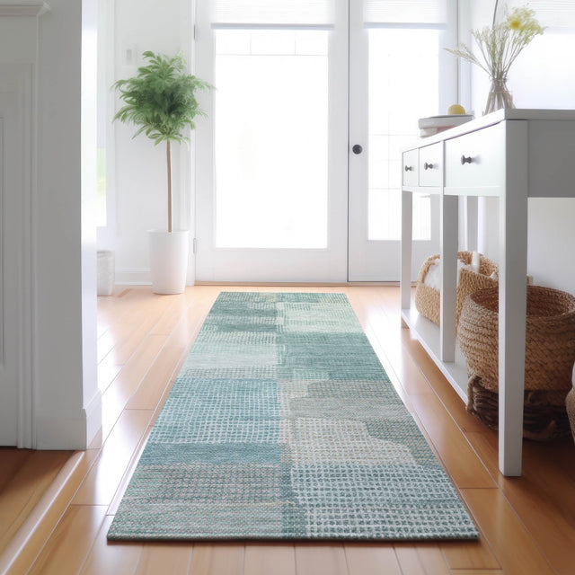 Dalyn Ravenna RN10 Teal Rug shown in a room