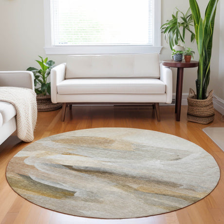 Dalyn Ravenna RN11 Taupe Rug shown in a room