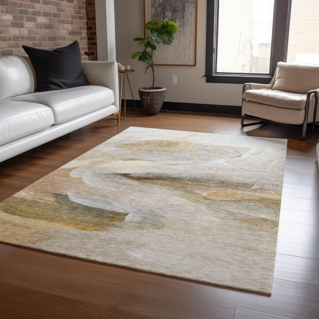 Dalyn Ravenna RN11 Taupe Rug shown in a room
