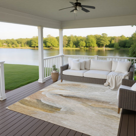 Dalyn Ravenna RN11 Taupe Rug outdoor lifestyle image