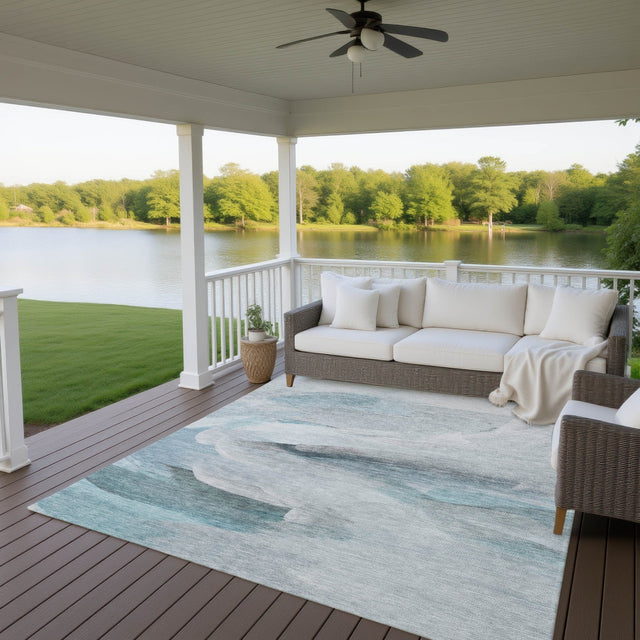 Dalyn Ravenna RN11 Teal Rug outdoor lifestyle image
