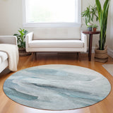 Dalyn Ravenna RN11 Teal Rug shown in a room