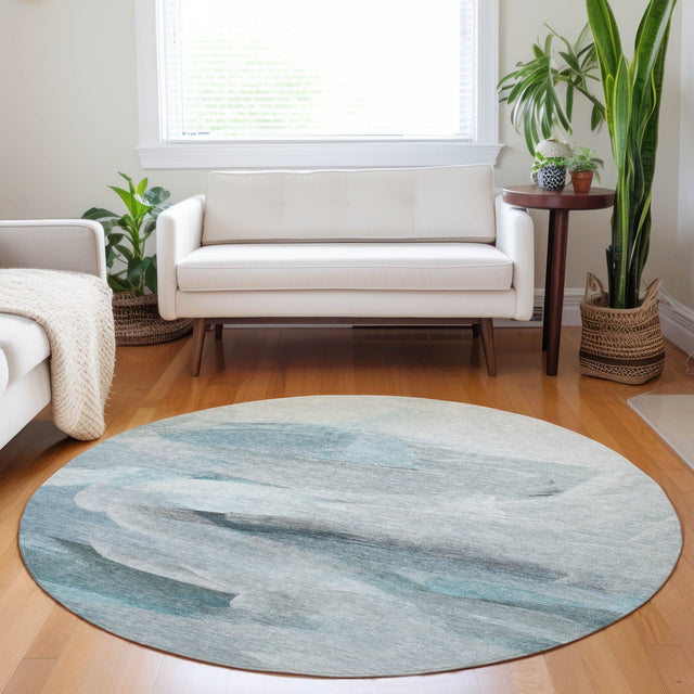 Dalyn Ravenna RN11 Teal Rug shown in a room