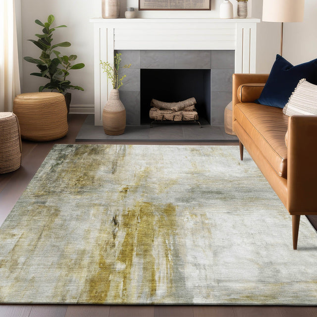 Dalyn Ravenna RN2 Taupe Rug shown in a room