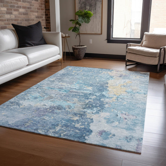 Dalyn Ravenna RN3 Blue Rug shown in a room