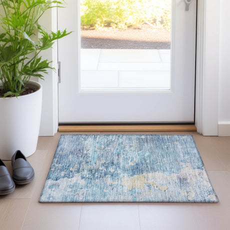 Dalyn Ravenna RN3 Blue Rug shown in a room