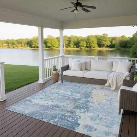 Dalyn Ravenna RN3 Blue Rug outdoor lifestyle image