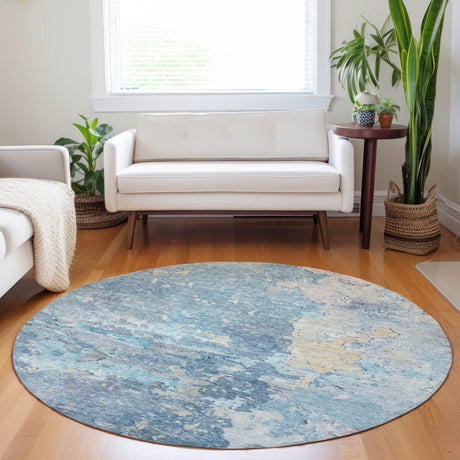 Dalyn Ravenna RN3 Blue Rug shown in a room