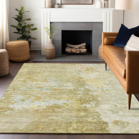 Dalyn Ravenna RN3 Gold Rug shown in a room