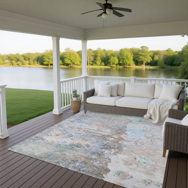 Dalyn Ravenna RN3 Taupe Rug outdoor lifestyle image