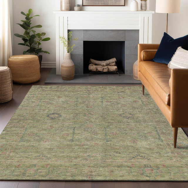 Dalyn Ravenna RN5 Aloe Rug shown in a room