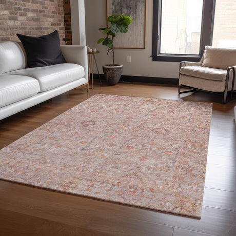 Dalyn Ravenna RN5 Coral Rug shown in a room