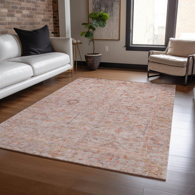 Dalyn Ravenna RN5 Coral Rug shown in a room