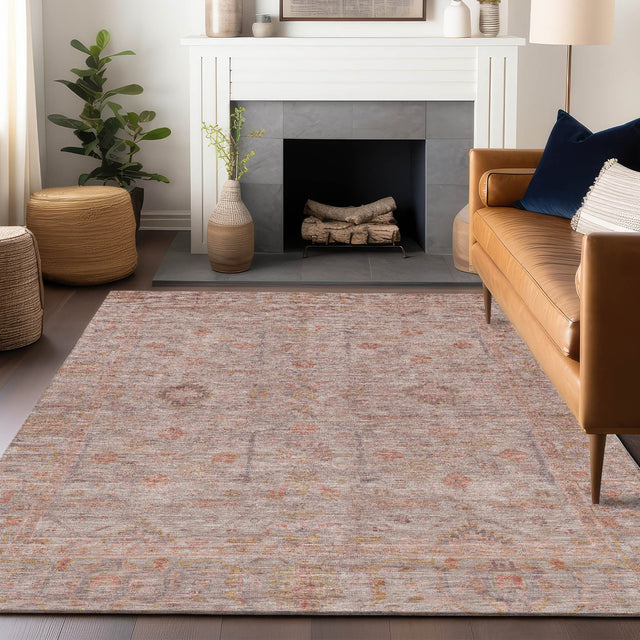 Dalyn Ravenna RN5 Coral Rug shown in a room