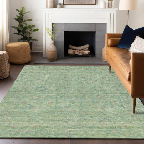 Dalyn Ravenna RN5 Seafoam Rug shown in a room