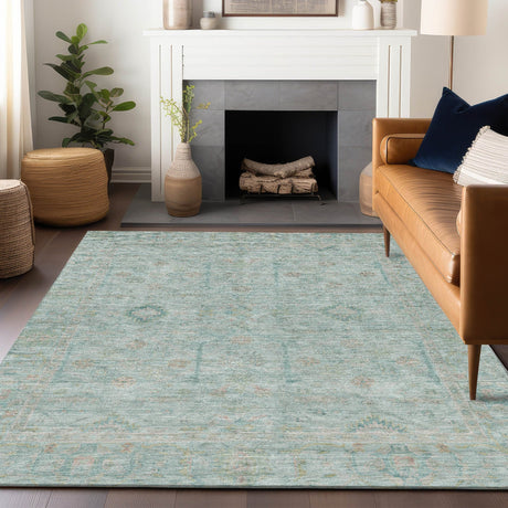 Dalyn Ravenna RN5 Sky Rug shown in a room