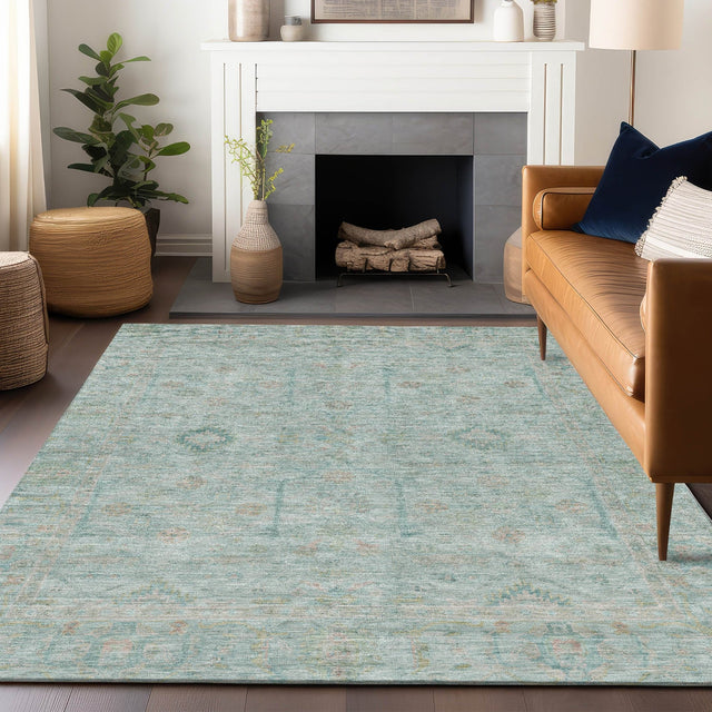 Dalyn Ravenna RN5 Sky Rug shown in a room