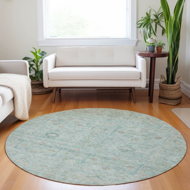 Dalyn Ravenna RN5 Sky Rug shown in a room