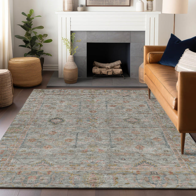 Dalyn Ravenna RN5 Taupe Rug shown in a room