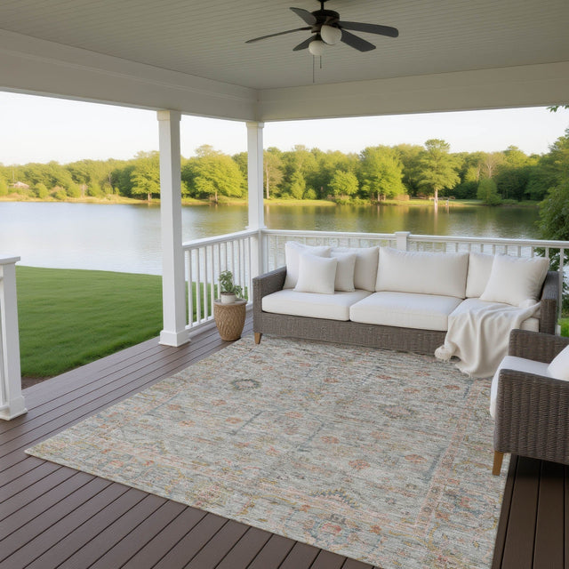 Dalyn Ravenna RN5 Taupe Rug outdoor lifestyle image