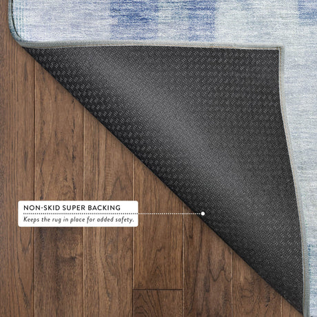 Dalyn Ravenna RN6 Blue Rug backing detail