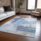 Dalyn Ravenna RN6 Blue Rug shown in a room