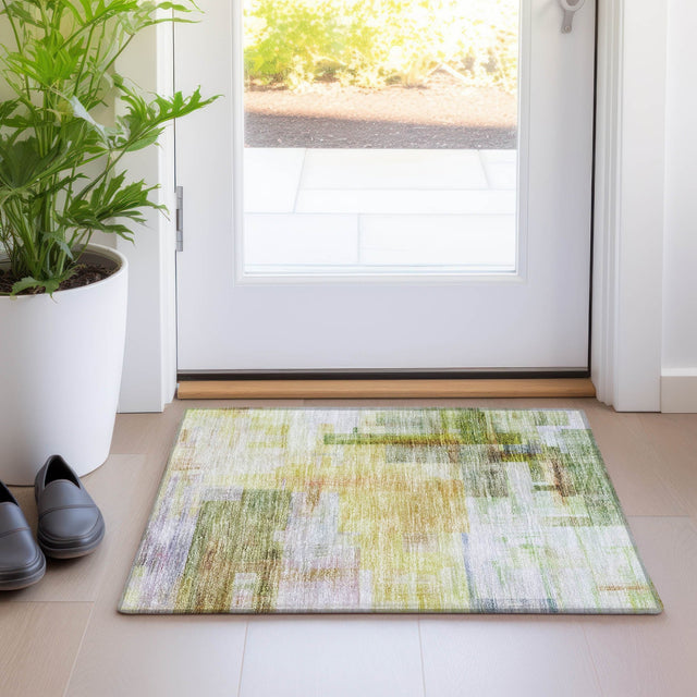 Dalyn Ravenna RN6 Green Rug shown in a room