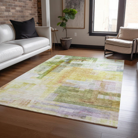 Dalyn Ravenna RN6 Green Rug shown in a room