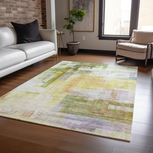 Dalyn Ravenna RN6 Green Rug shown in a room
